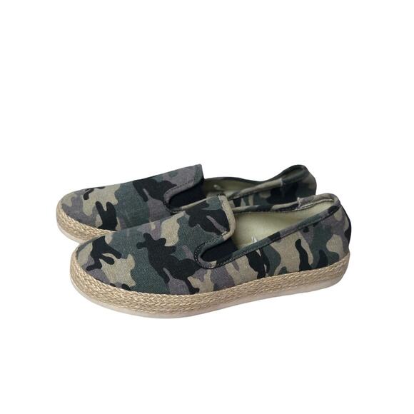 ESprit Green Camo Rattan Accent Slip On Shoes 8.5 Casual - Picture 1 of 12